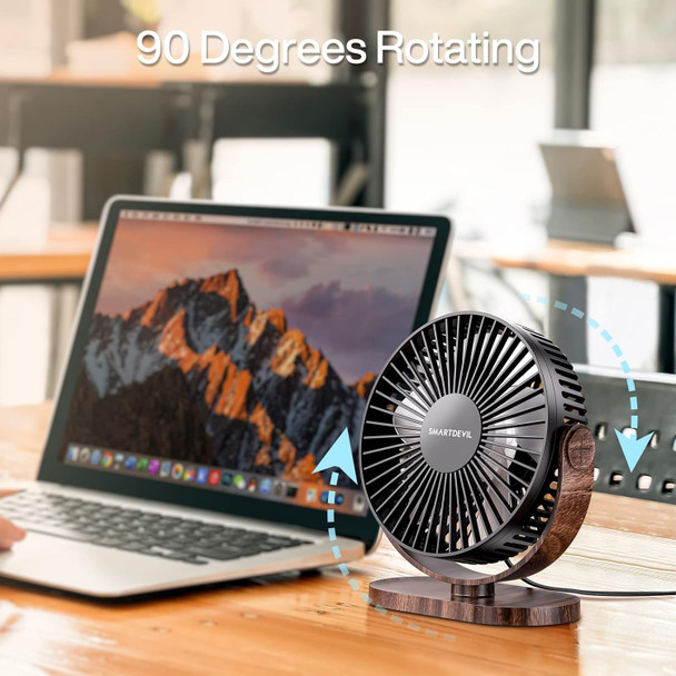Smartdevil Usb Small Desk Fan, 3 Speeds Portable Desktop Table Fan, 90° Adjustment Personal Mini Fan, Quiet Operation, For Home