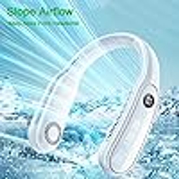 Portable Bladeless Neck Fan Bp521,4 Speeds Cool Wind,Slope Airflow,Visible Digital Display,Size Adjustable,Long Lasting Quick