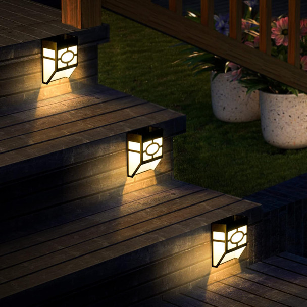 Solpex 16 Pack Solar Deck Lights Outdoor, Solar Fence Lights，2 Modes Christmas Garden Decoration Lights,Rbg/Warm White Led