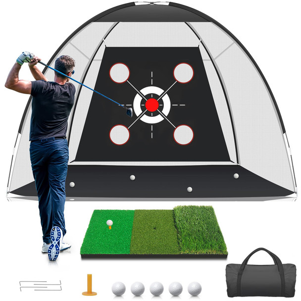 Klaodot Golf Net With Practice MatGolf Hitting Aid Nets 10X For Backyard 7Ft