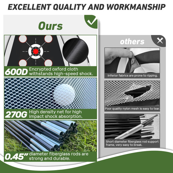 Klaodot Golf Net With Practice MatGolf Hitting Aid Nets 10X For Backyard 7Ft