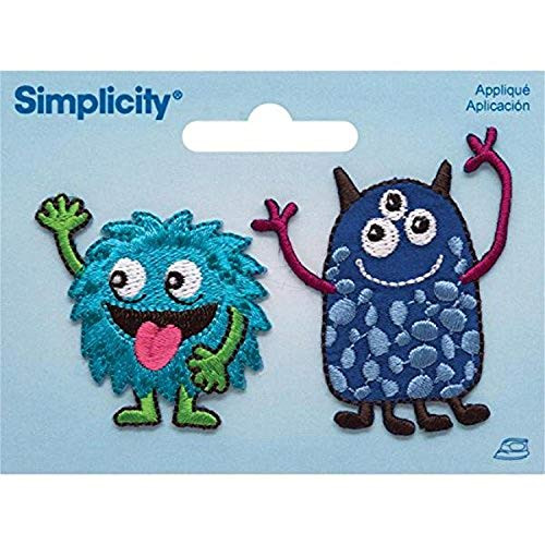 Wrights Simplicity Fun Monsters Iron On Patches Set Of 2