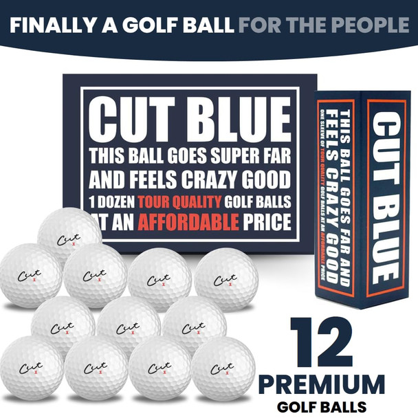 Cut Golf Blue Golf Balls Urethane (One Dozen 4 Piece Blue