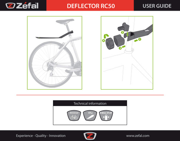 Zefal Deflector Rc50 SteckSchutzblech (Hinterrad) // 26/28