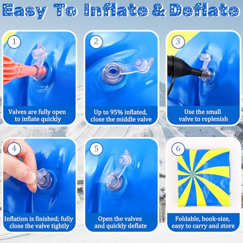 Vertintong Large 35 Inflatable Snow Tube Sled For Adults Christmas Snow Sled
