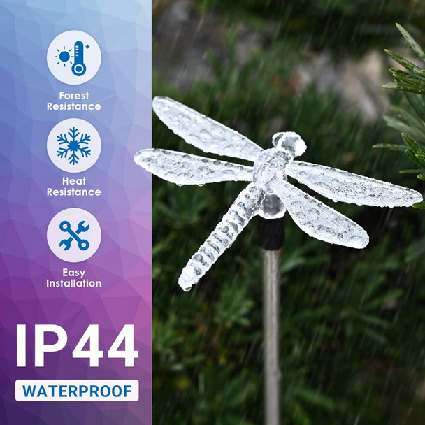 Solpex Solar Garden Lights, 6 Pack Solar Butterfly Lights Christmas Outdoor Decorations, MultiColor Changing Led Solar Light Stak