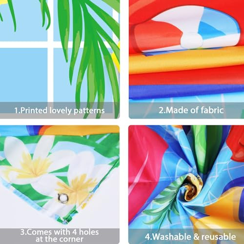 Zoiiwa Pool Party Backdrop For Summer Decoration Beach Ball Party Banner Photography