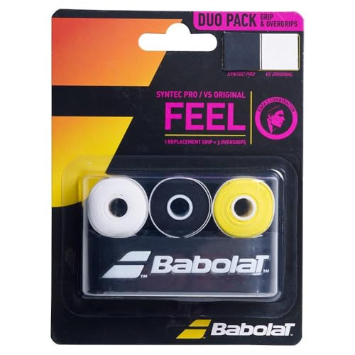 Babolat Syntec Pro + Vs Original Combo Grip Pack (White/Black/Yellow White