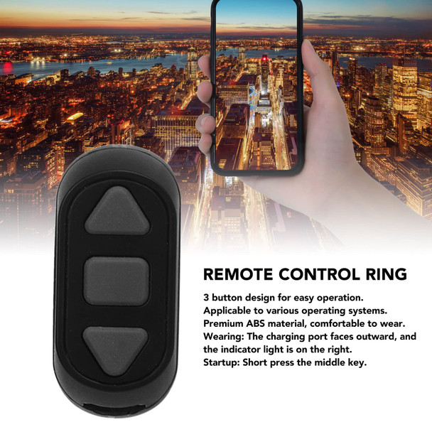 Serounder Fingertip Page Turner For Bluetooth Control Page Turner With Multisystem Support Black