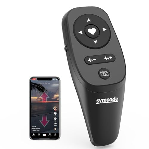 Symcode Smartphone Remote Control Kindle App Page Turner Tiktok Remote Control Cell Black