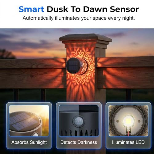 Juvhot SevenColor Changing Decorative Solar Mandala Lights Solar Fence Lights