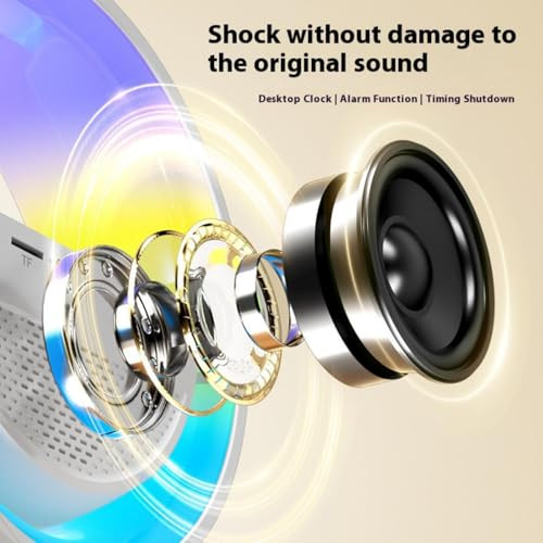 Dewould Mini GType Wireless Charging SpeakerClock Alarm Led Desk Lamp AllInOne Machine