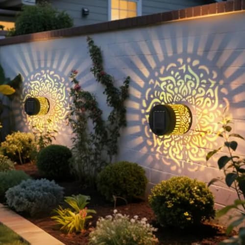 Diydeg Solar Fence Lights Wall Lights Plastic Solar Powered Deck Step Stair