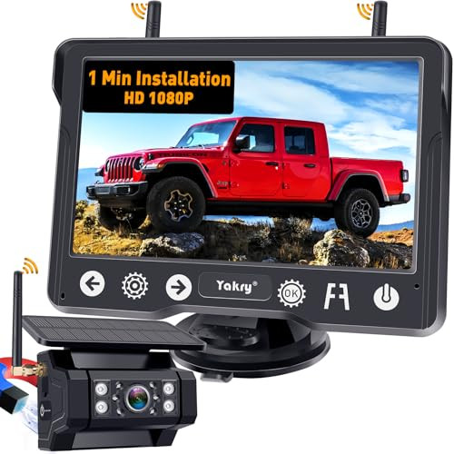 Yakry Wireless Backup Camera Magnetic For Truck: 1 Minute Easy Install Hd 5 Inch