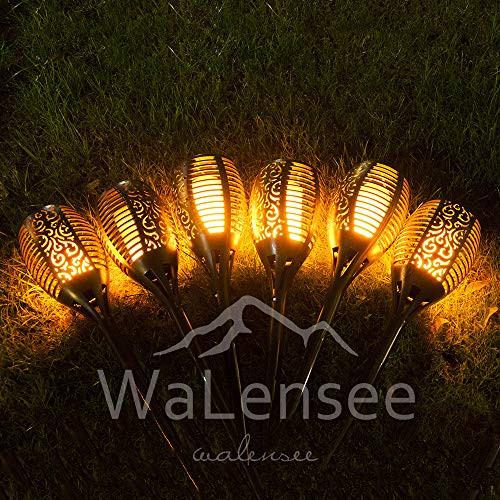 Walensee Solar Lights Outdoor Upgraded 43 96 Led Waterproof Flickering Flames Torch 1 Pack