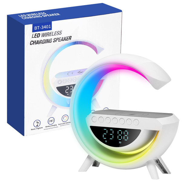 Lawyuan Smart Alarm Clock With Wireless Charging 9.45 Rgb Night Light Table