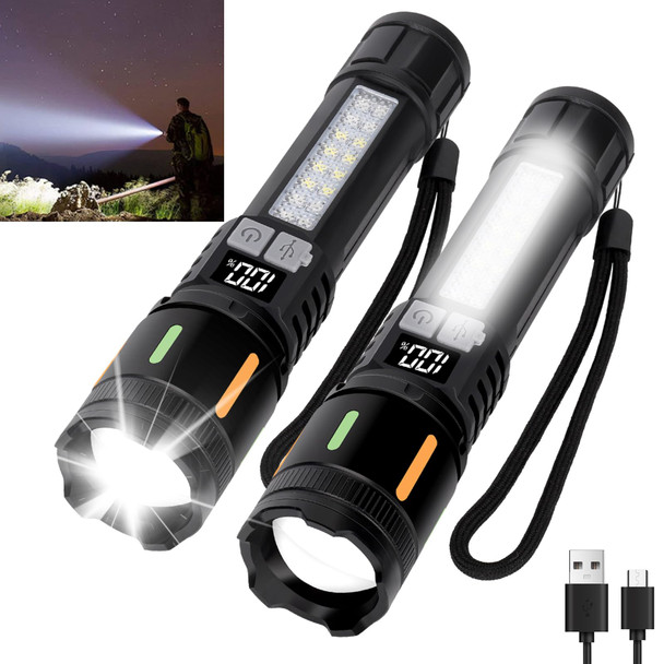 Peascat Flashlights High Lumens Rechargeable Peascat Led Tactical Flash Light Usb C 900000L 2 Pack