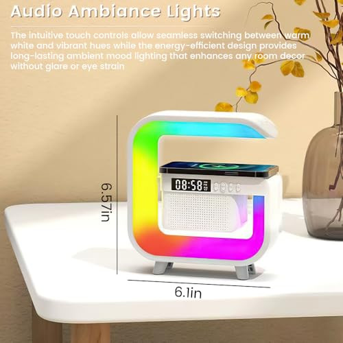 Dexmary Smart Led Table Lamp Wireless Charger With Fast Charging And Sunrise 10W