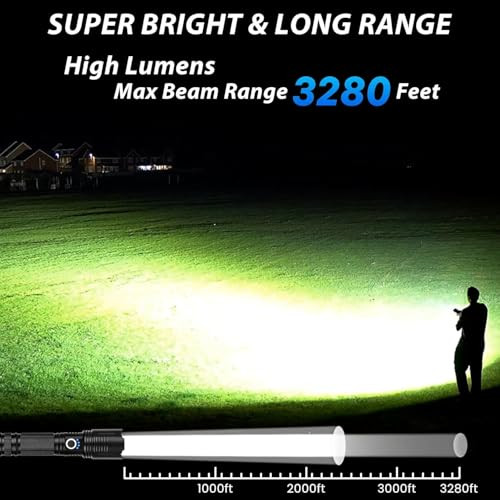 Thy Try Rechargeable Flashlights 99000 High Lumens Super Bright Rechargeable Flashlights For Home 2 Pack