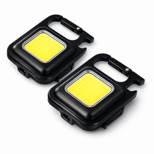 Uniqus Rechargeable Cob Keychain Flashlight 2 Pack
