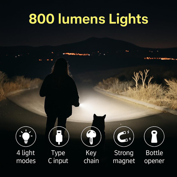 Uniqus Rechargeable Cob Keychain Flashlight 2 Pack