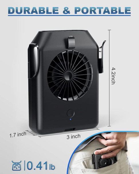 Portable Fan 10000Mah Rechargeable, Stsase Mini Waist With Max 24H Working Time, 3 Speeds 5100Rpm Strong Airflow Wearable Portable Fan 10000Mah Rechargeable, Stsase Mini Waist With Max 24H Working Time, 3 Speeds 5100Rpm Strong Airflow Wearable