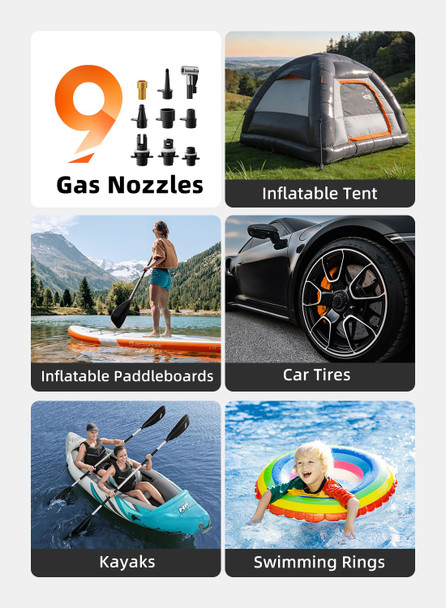 Niufazu 50Psi Paddle Board Electric Pump Portable Rechargeable Sup Pump With Automatic
