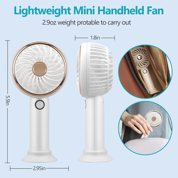 Hand Held Fan, Mini Portable Fan With 3 Speed Adjustable Cooling Fan, Handheld Fan Rechargeable With Base For Kids Women Men