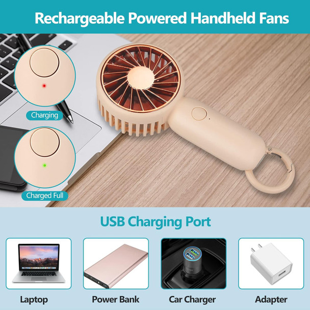 Handheld Mini Fan, Usb Small Personal Fan With 3 Speed Adjustable Low Noise, Portable Hand Held Fan With Carabiner For For Women Handheld Mini Fan, Usb Small Personal Fan With 3 Speed Adjustable Low Noise, Portable Hand Held Fan With Carabiner For For Women