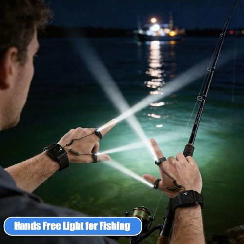 Noger Rechargeable Finger Flashlights Lightweight And Adjustable Gifts For Men Women HandsFree 2 Pack