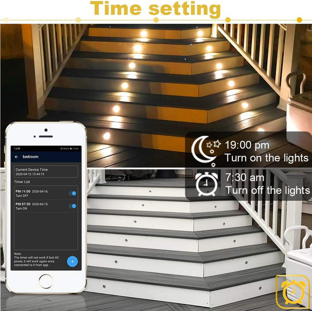 Low Voltage Recessed Led Deck Lights Kit, 16 Pack Ø45Mm Bluetooth App Control, 2700K6500K Dimmable InGround Ip67 Waterproof
