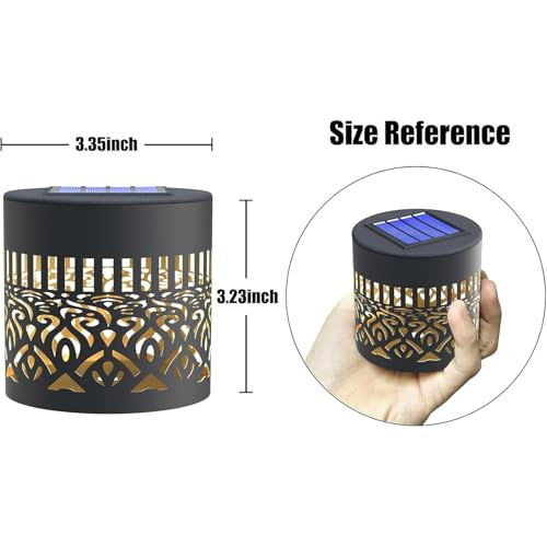 Mokvtz Decorative Solar Mandala Lights Metal Solar Powered Outdoor Deck Step Wall 2Pcs