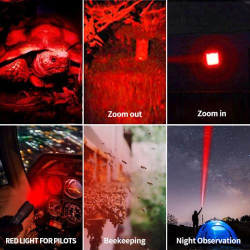 Yzyoe Red Flashlight Rechargeable'green Light Flashlight'blue Light Flashlights'blood Lights For Observation 4 Red
