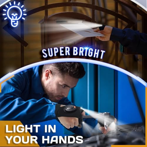 Parigo Flashlight Gloves For Men Rechargeable (1 Pair) Stocking Stuffers For Men