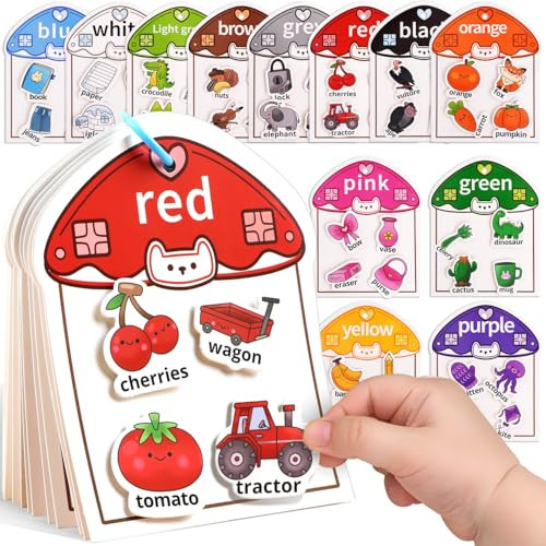 Muone Montessori Busy Book Color Sorting Toys For Toddlers 24 Educational Preschool