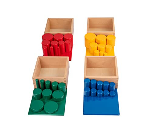 Yunhe Xinqiao Toys Factory Montessori Wooden Knobless Color Cylinder Blocks Baby Games Stacked Arrangement Block Set Of 4
