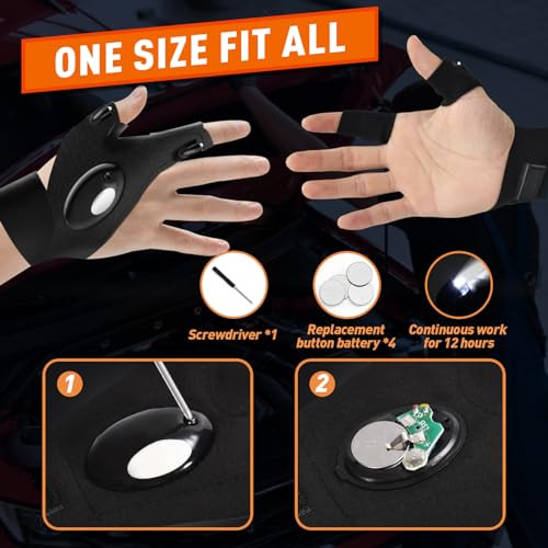 Lenski Fathers Day For Husband Dad Gifts For Men Flashlight Gloves