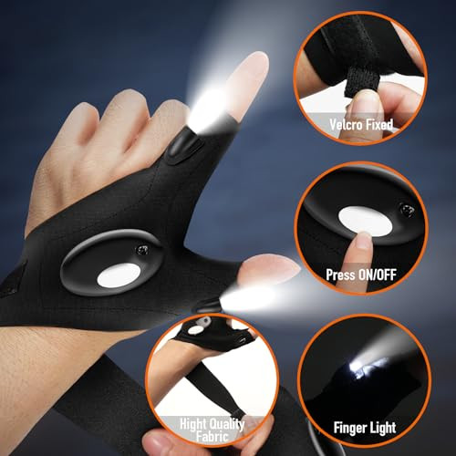 Lenski Fathers Day For Husband Dad Gifts For Men Flashlight Gloves
