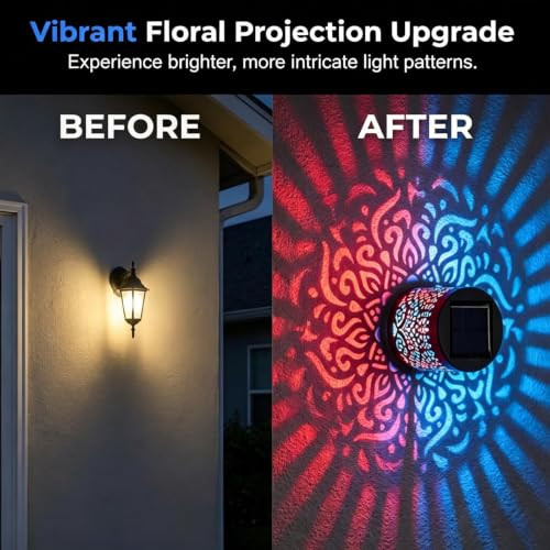 Uniqus SevenColor Changing Solar Mandala Lights Solar Wall Step Deck Light Outdoor 2 Pcs
