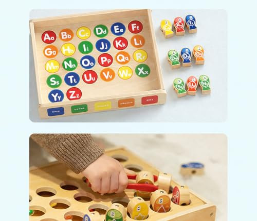 Yunhe Xinqiao Toys Factory Montessori 6In1 Fishing Toys For Toddlers 3+ Wooden Magnetic Fish Game
