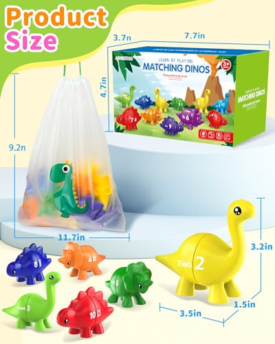 Gagule Number Dinosaur Toys For Kids 35 Montessori Educational Toys For 3