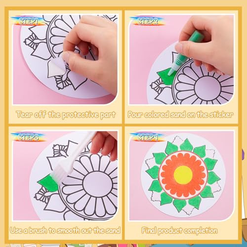 Vertintong Sand Painting Mandala Coloring Craft Kits Mandala Sand Art Kits Pictures 48 Pcs