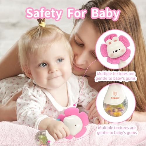 Weirtoya Baby Rattles Teething Toys 36 Month Baby Toys For 012 Months 2 Pcs