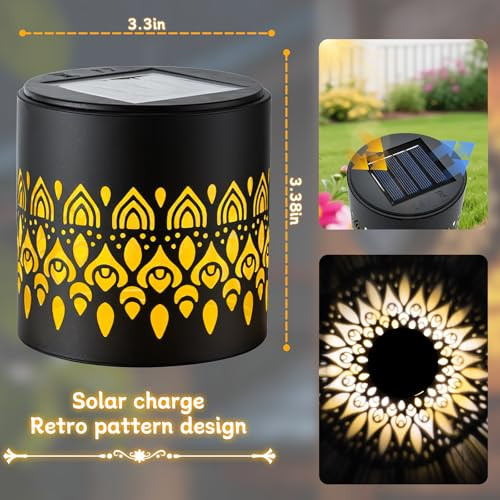 Srnpmiu Solar Mandala Lights Outdoor Decor Solar Fence Lights Outdoor Garden Decorative