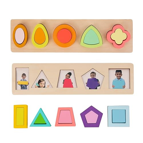 Adena Montessori Colorful Multiple Shape Puzzles Toys For 612 Months 1 Year Old 10 Pieces