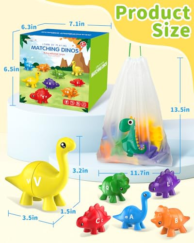 Walenty Dinosaur Alphabet Learning Toys For Toddlers Kids 35 Montessori Educational Toys 26Pcs