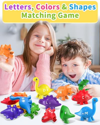Walenty Dinosaur Alphabet Learning Toys For Toddlers Kids 35 Montessori Educational Toys 26Pcs