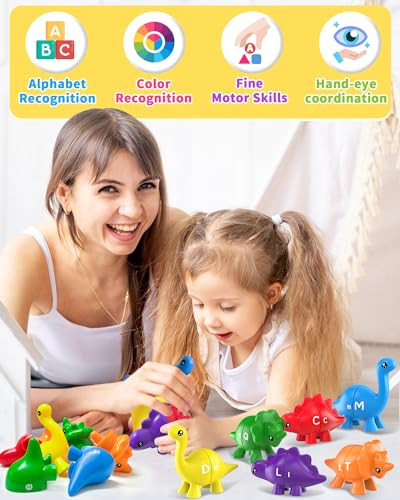 Walenty Dinosaur Alphabet Learning Toys For Toddlers Kids 35 Montessori Educational Toys 26Pcs