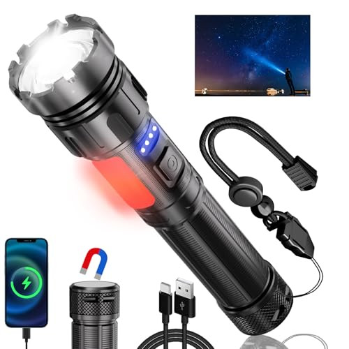 Skywolfeye Rechargeable Flashlights High Lumens 1200.000 Lm Super Bright Flashlight 7 Modes