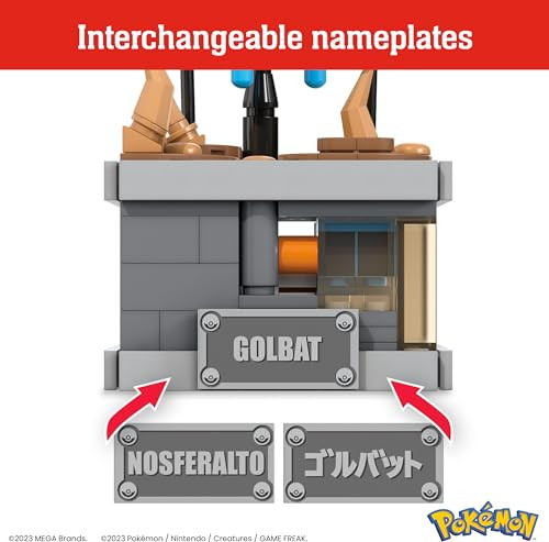 Mega Brands Pok'mon Building Toys Set Mini Motion Golbat With Wing Flapping Motion 5 Inches 313 Pieces